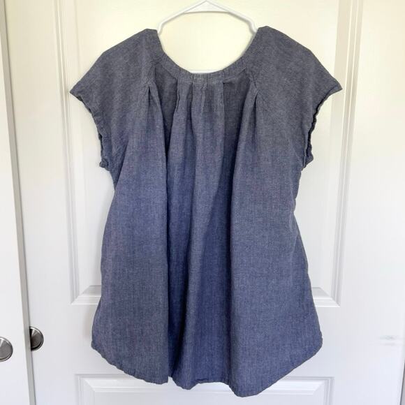 Free People Chambray Style Tunic Top Medium - Picture 1 of 5
